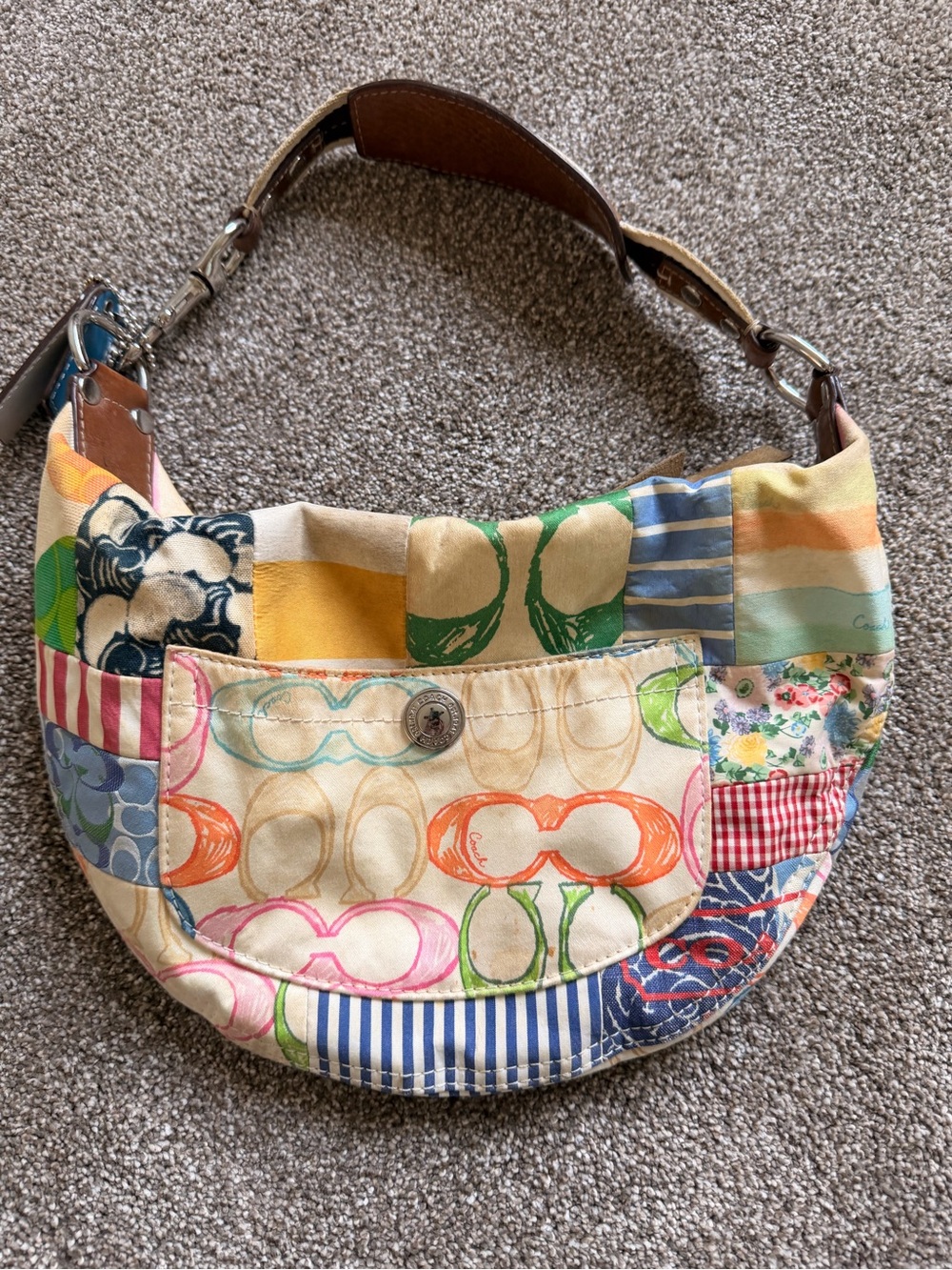 Vintage Coach Hamptons Patchwork Hobo Bag